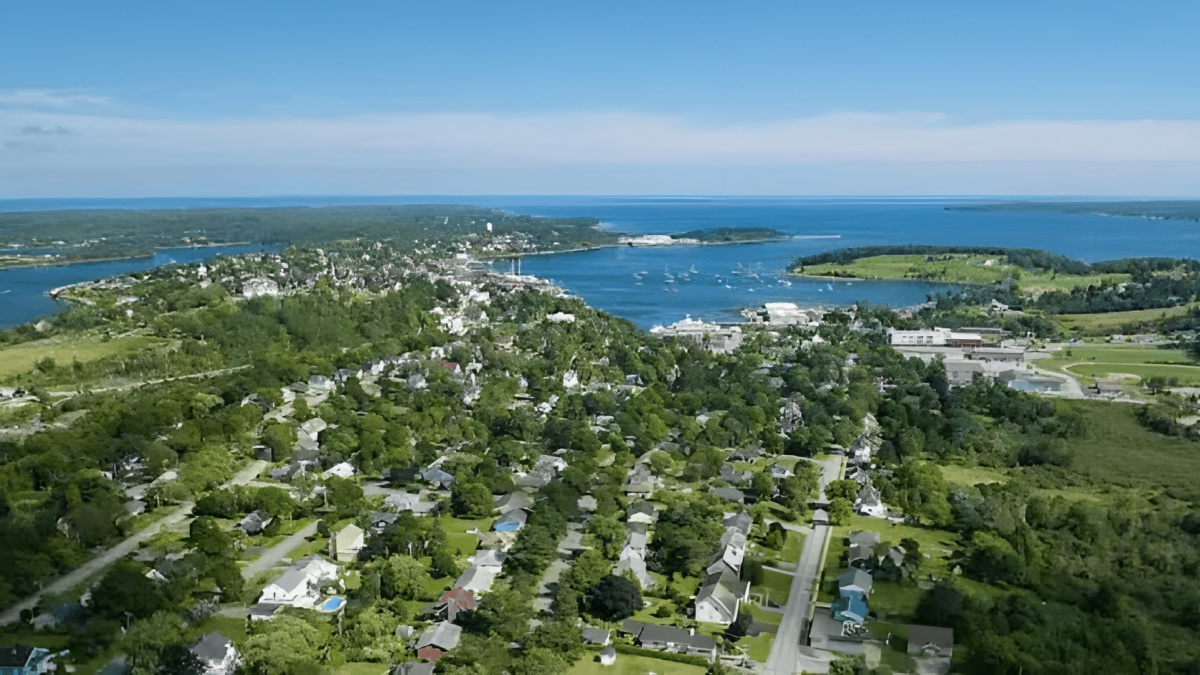 aerial view of Lunenburg Nova Scotia